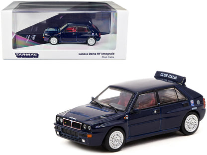 Lancia Delta HF Integrale "Club Italia" Dark Blue with Red Interior "Road64" Series 1/64 Diecast Model Car by Tarmac Works