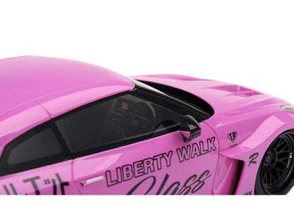 Nissan 35GT-RR Ver. 1 LB-Silhouette Works GT RHD (Right Hand Drive) "Class" Pink with Graphics 1/18 Model Car by Top Speed