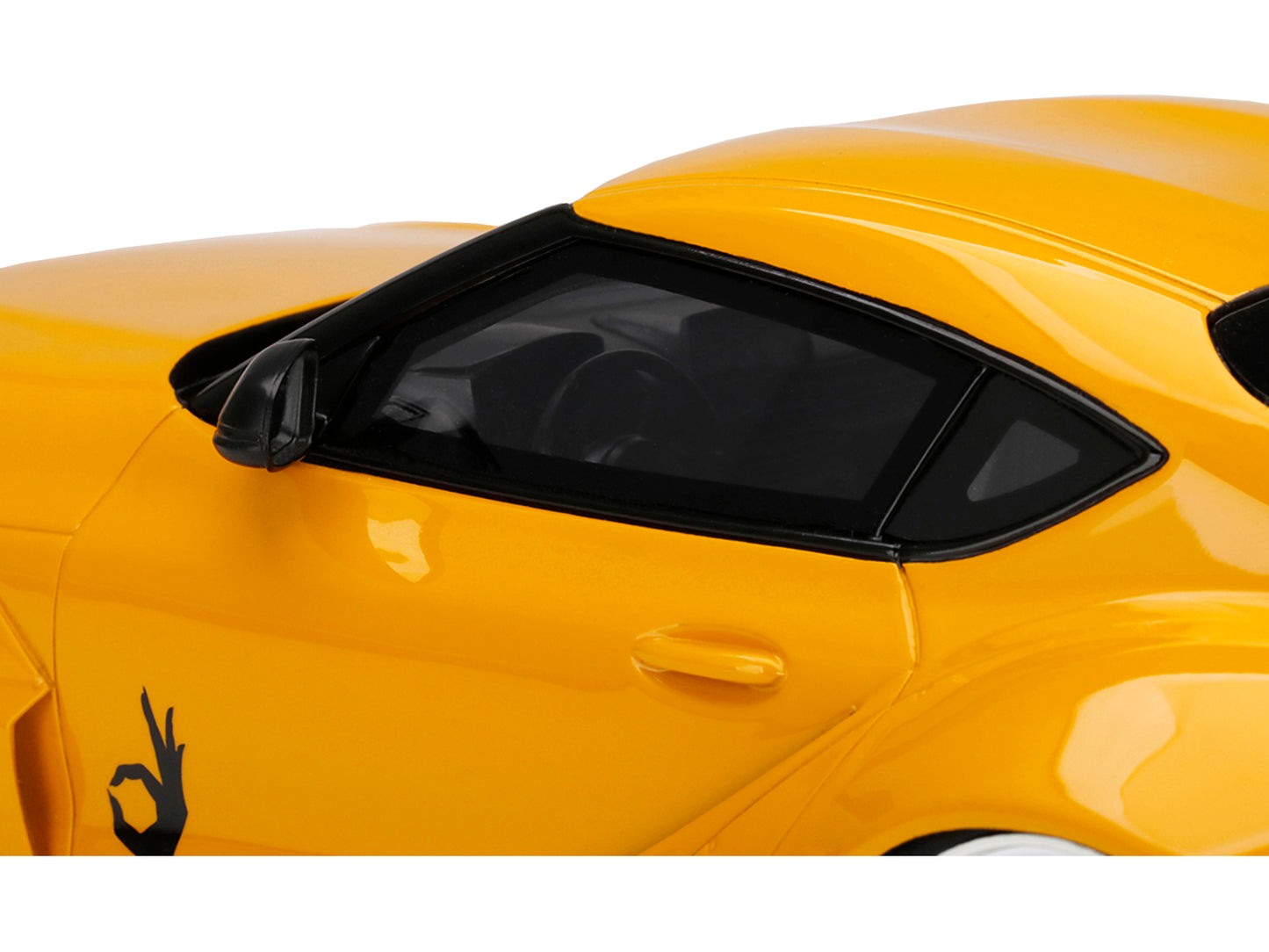 Toyota Pandem GR Supra V1.0 Yellow with Graphics 1/18 Model Car by Top Speed