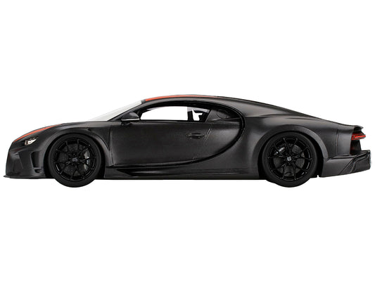 Bugatti Chiron Super Sport 300+ Matt Black with Orange Stripes "World Record 304.773 mph" 1/18 Model Car by Top Speed