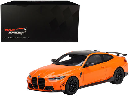 BMW M4 M-Performance (G82) Fire Orange with Carbon Top 1/18 Model Car by Top Speed