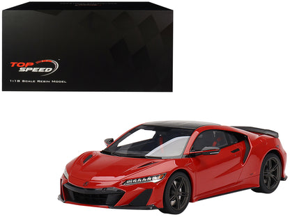 2022 Acura NSX Type S Curva Red with Carbon Top 1/18 Model Car by Top Speed