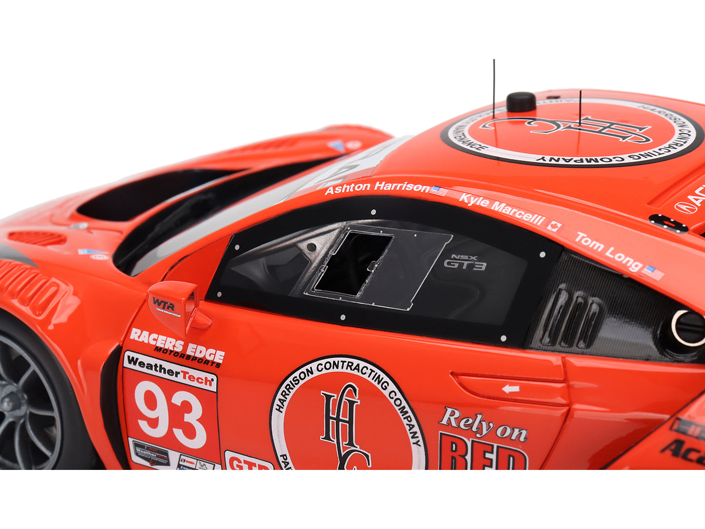 Acura NSX GT3 EVO22 #93 Ashton Harrison - Kyle Marcelli - Tom Long "WTR Racers Edge Motorsports" 12 Hours of Sebring (2022) 1/18 Model Car by Top Speed