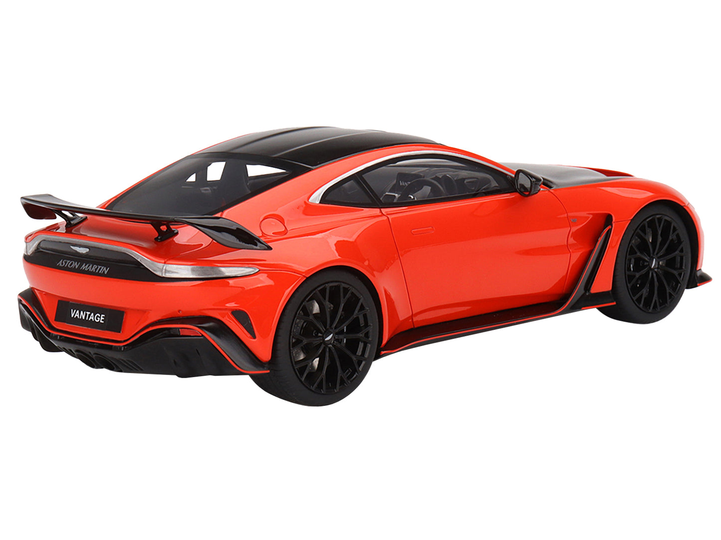 Aston Martin V12 Vantage RHD (Right Hand Drive) Scorpus Red with Black Top and Carbon Hood 1/18 Model Car by Top Speed