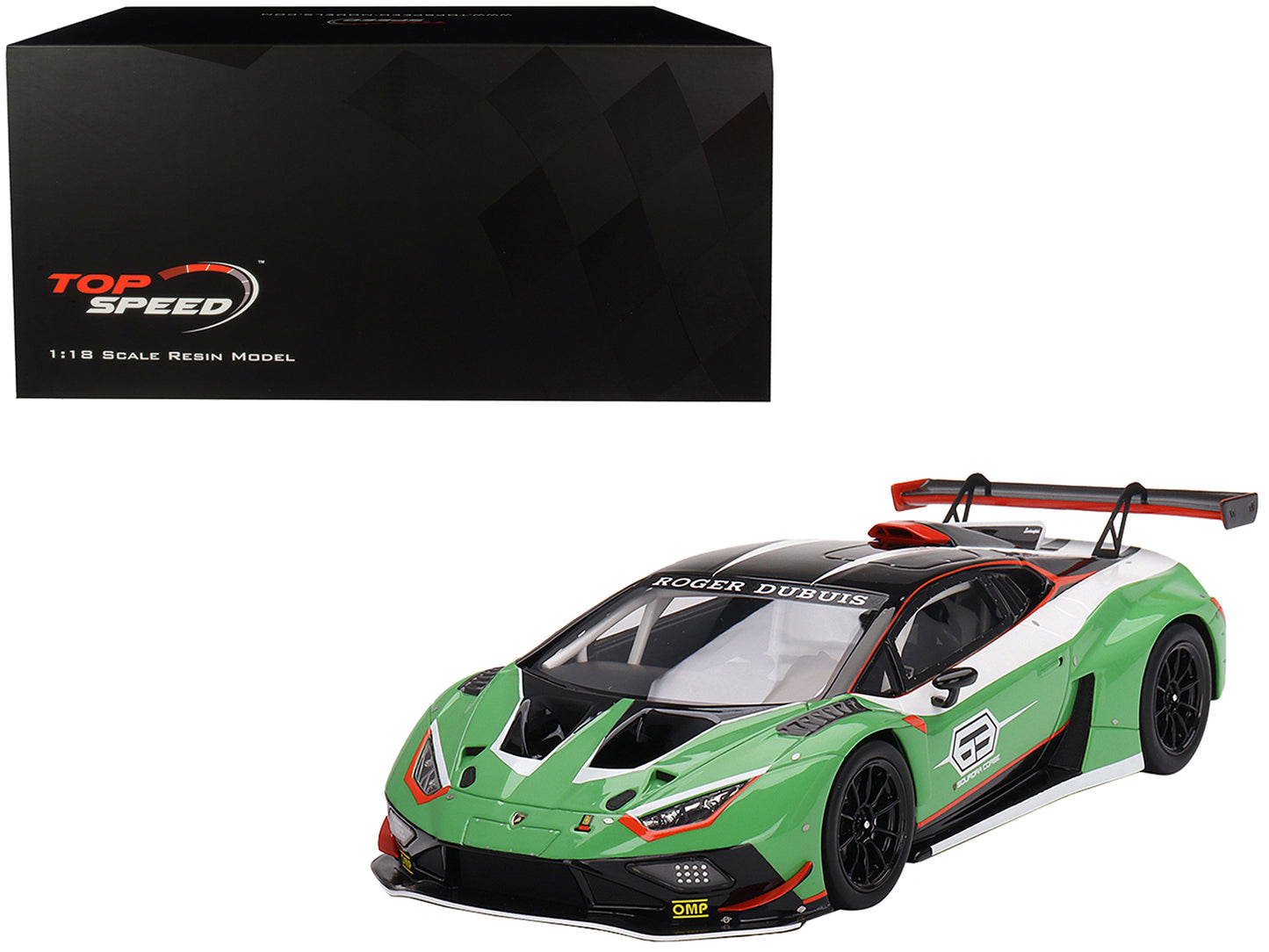 Lamborghini Huracan GT3 EVO2 "Squadra Corse" Presentation Version Green 1/18 Model Car by Top Speed