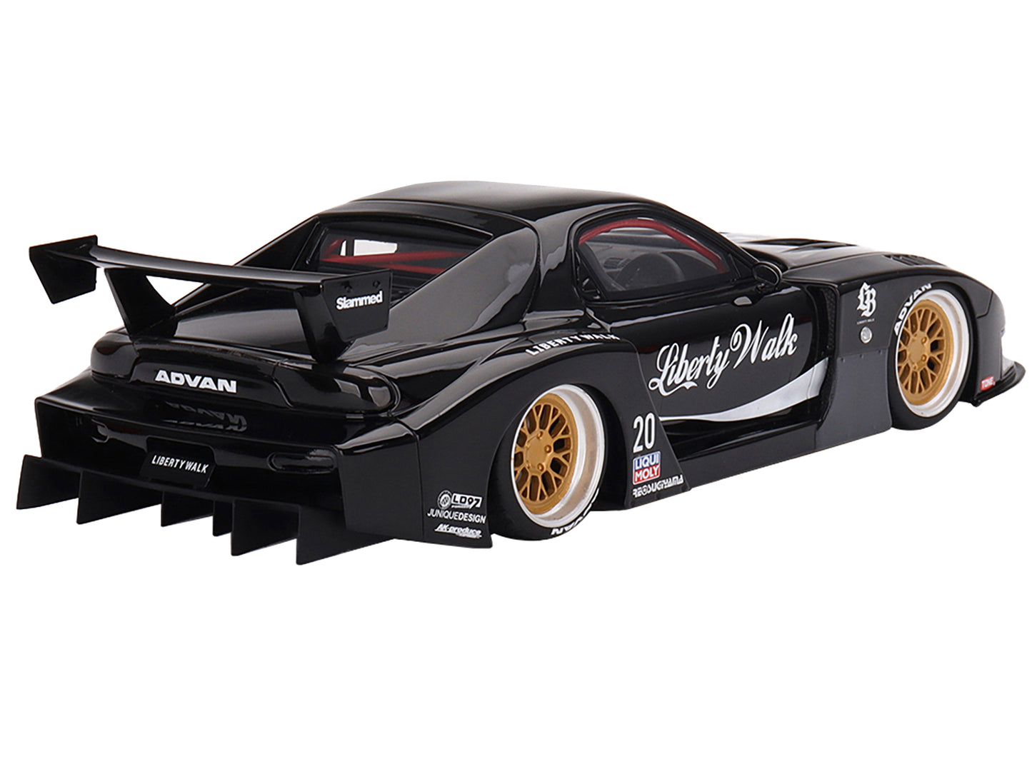 Mazda RX-7 LB-Super Silhouette "Liberty Walk" Black 1/18 Model Car by Top Speed