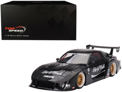 Mazda RX-7 LB-Super Silhouette "Liberty Walk" Black 1/18 Model Car by Top Speed