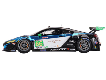 Acura NSX GT3 EVO22 #66 Till Bechtolsheimer - Mario Farnbacher - Marc Miller - Kyffin Simpson "Gradient Racing" IMSA GTD "24 Hours of Daytona" (2022) 1/18 Model Car by Top Speed