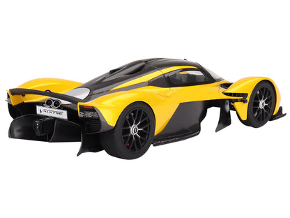 Aston Martin Valkyrie Cosmopolitan Yellow Metallic and Carbon 1/18 Model Car by Top Speed