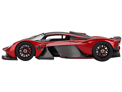 Aston Martin Valkyrie Hyper Red Metallic and Carbon 1/18 Model Car by Top Speed