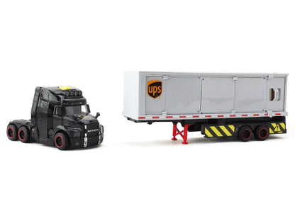 UPS Action Truck with Forklift and Cargo Boxes 4 Piece Set Diecast Model by Daron