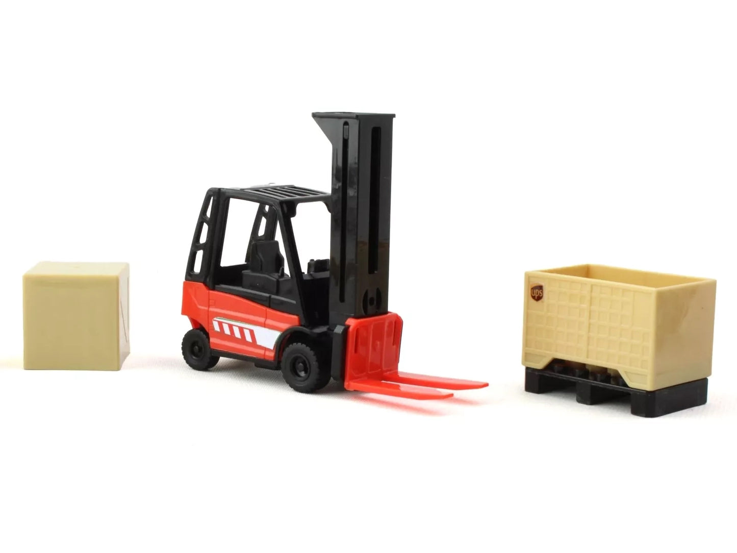 UPS Action Truck with Forklift and Cargo Boxes 4 Piece Set Diecast Model by Daron