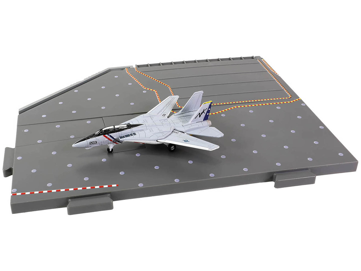 Grumman F-14 Tomcat Fighter Aircraft "VF-2 Bounty Hunters" and Section C of USS Enterprise (CVN-65) Aircraft Carrier Display Deck "Legendary F-14 Tomcat" Series 1/200 Diecast Model by Forces of Valor