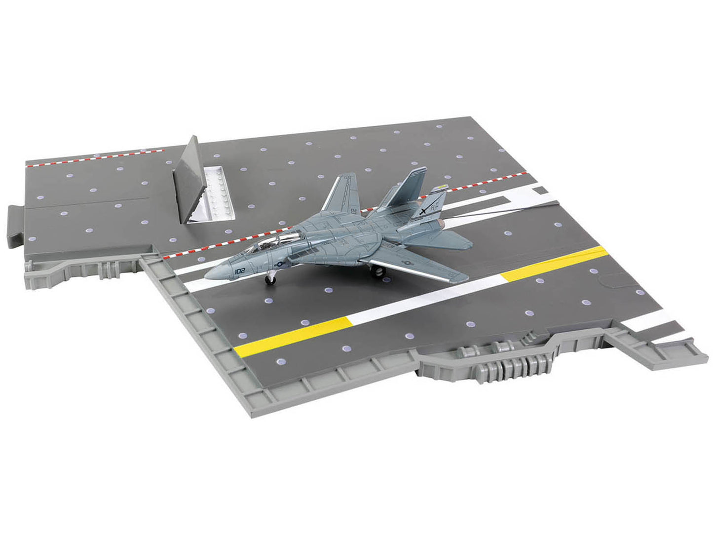 Grumman F-14 Tomcat Fighter Aircraft "VF-32 The Swordsmen" and Section D of USS Enterprise (CVN-65) Aircraft Carrier Display Deck "Legendary F-14 Tomcat" Series 1/200 Diecast Model by Forces of Valor