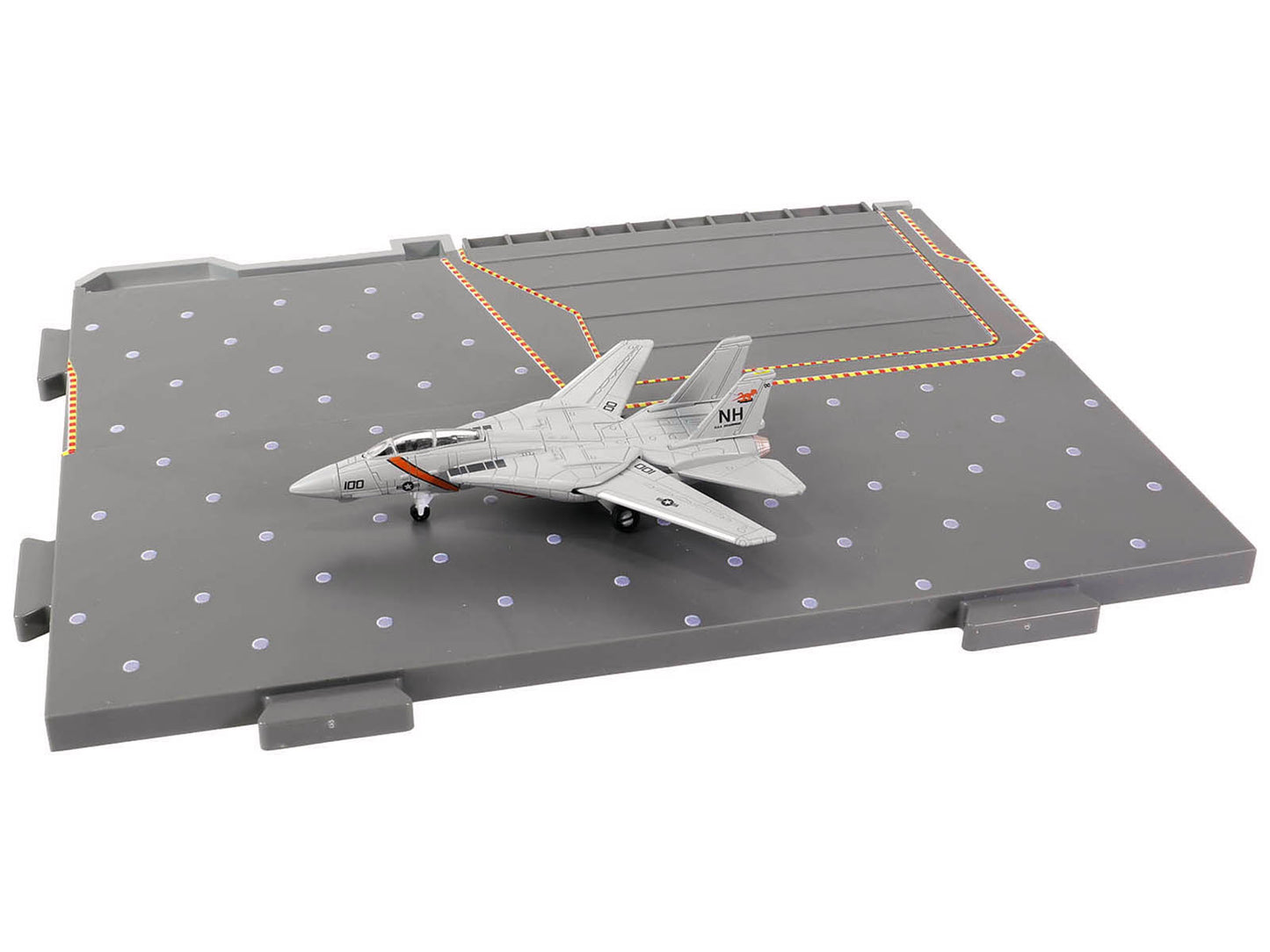 Grumman F-14 Tomcat Fighter Aircraft "VF-114 Aardvarks" and Section E of USS Enterprise (CVN-65) Aircraft Carrier Display Deck "Legendary F-14 Tomcat" Series 1/200 Diecast Model by Forces of Valor