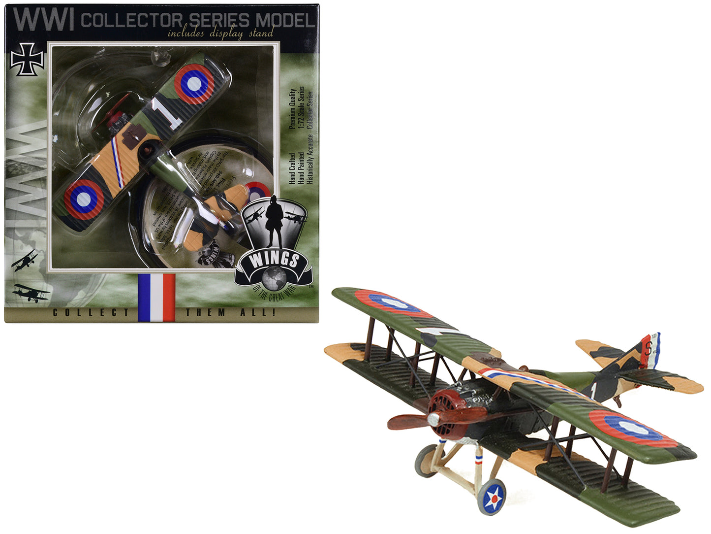 SPAD XIII Aircraft "4523 94th Aero Squadron E.V. Rickenbacker" United States Air Service 1/72 Model Airplane by Wings of the Great War