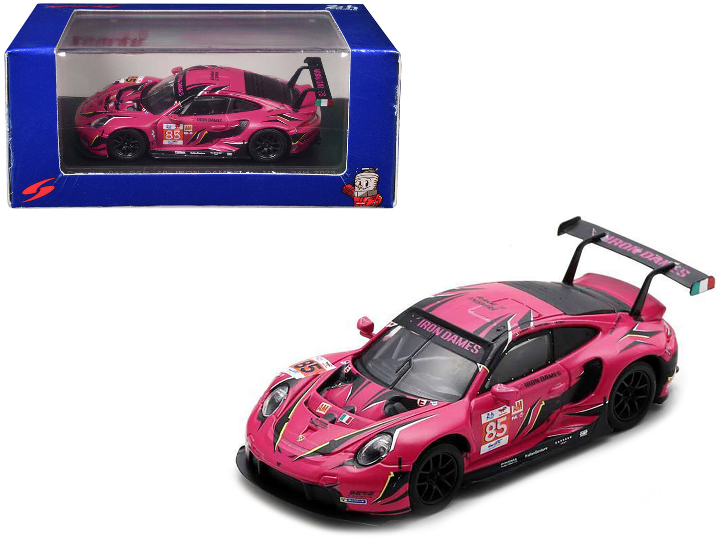 Porsche 911 RSR-19 #85 Sarah Bovy - Rahel Frey - Michelle Gatting "Iron Dames" "24 Hours of Le Mans" (2023) 1/64 Diecast Model Car by Sparky