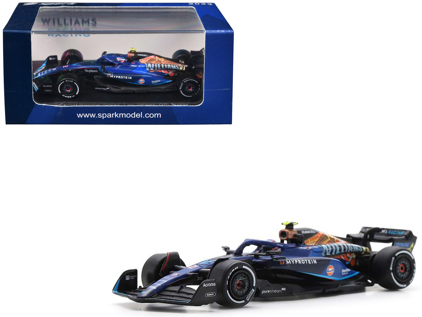 Williams FW45 #2 Logan Sargeant Formula One F1 "Las Vegas GP" (2023) 1/64 Diecast Model Car by Spark