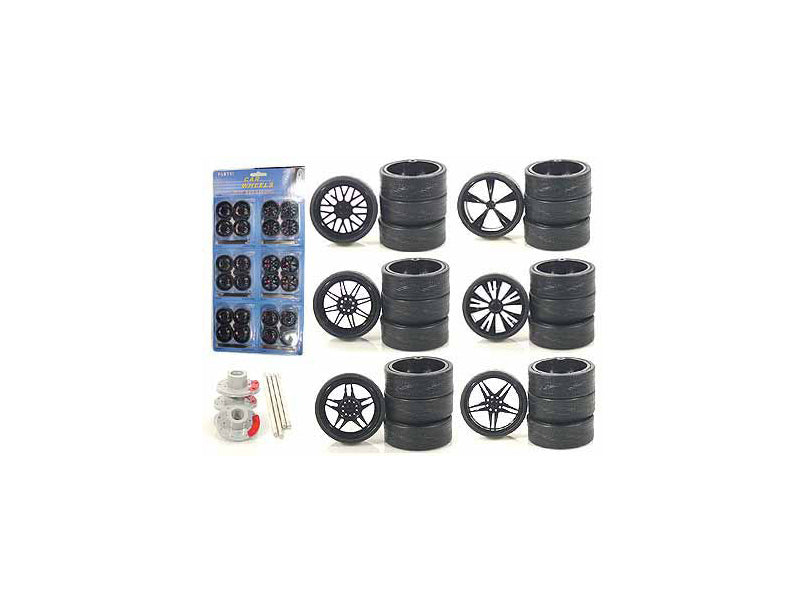 Wheels and Tires Multipack Set of 24 pieces for 1/18 Scale Cars and Trucks