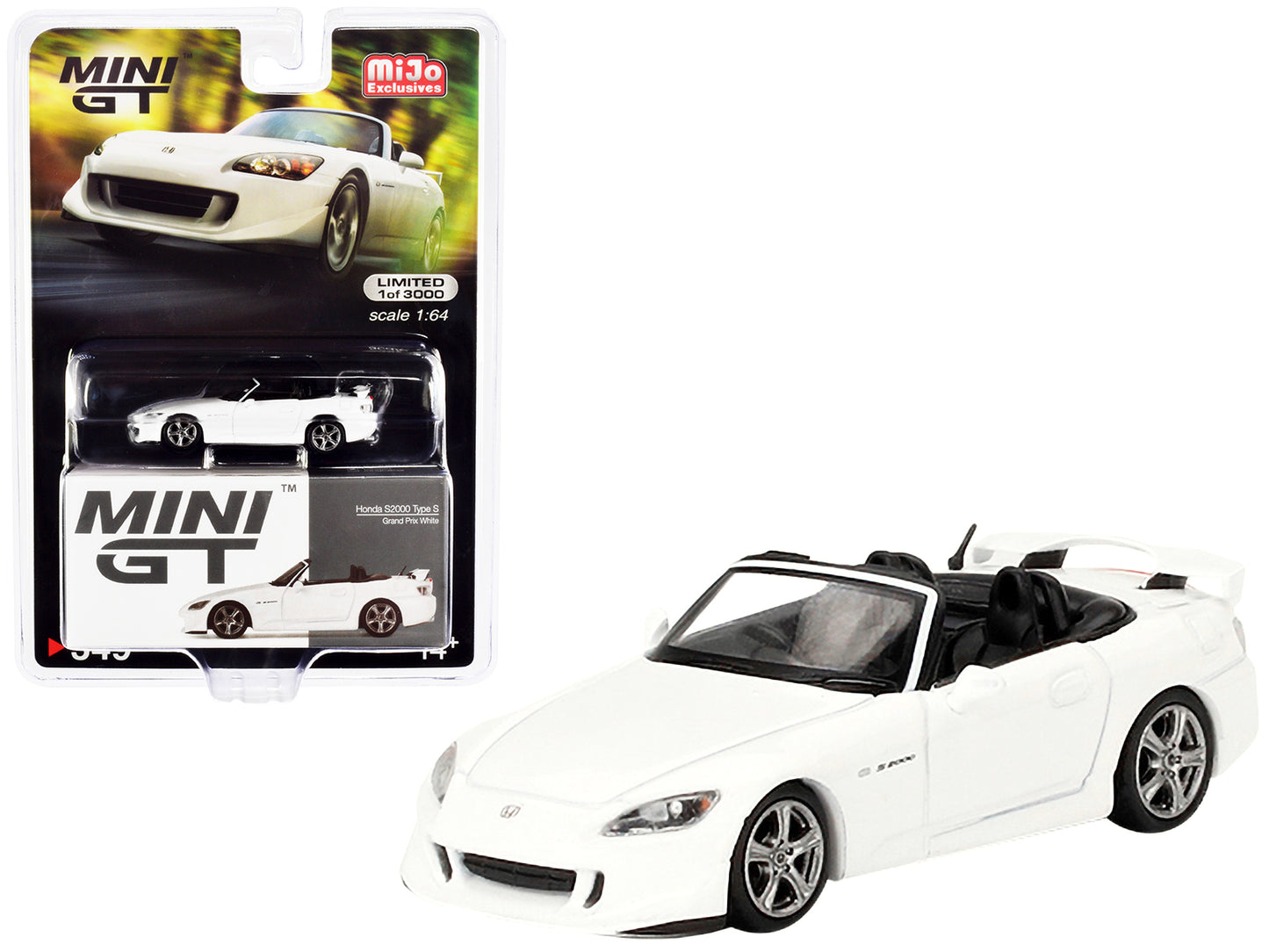 Honda S2000 Type S Convertible Grand Prix White Limited Edition to 3000 pieces Worldwide 1/64 Diecast Model Car by True Scale Miniatures