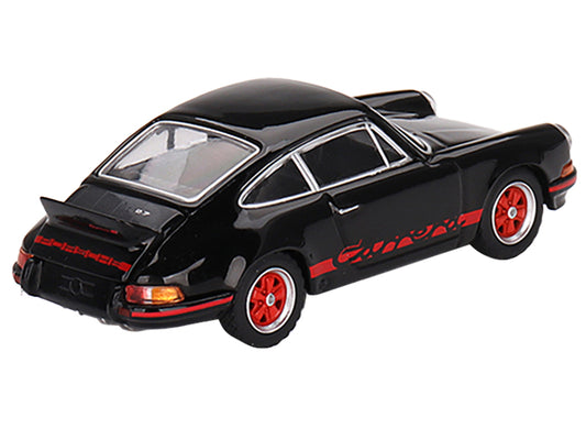 Porsche 911 Carrera RS 2.7 Black with Red Stripes Limited Edition to 4800 pieces Worldwide 1/64 Diecast Model Car by True Scale Miniatures