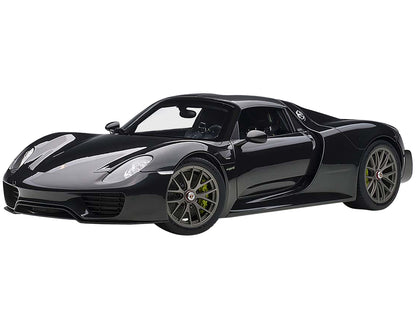 Porsche 918 Spyder Weissach Package Basalt Schwarz Black Metallic 1/12 Model Car by Autoart