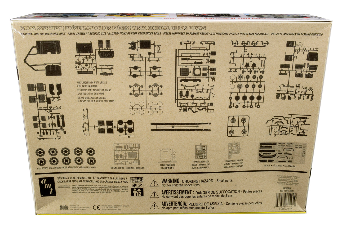 Skill 3 Model Kit Mack R685ST Semi Tractor Truck 1/25 Scale Model by AMT