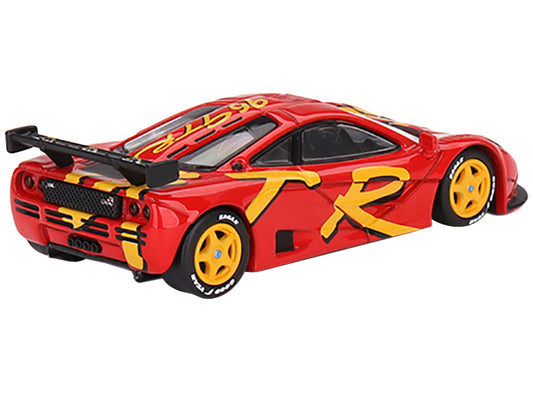 McLaren F1 GTR Red with Yellow Graphics "1996 Presentation" Limited Edition to 5040 pieces Worldwide 1/64 Diecast Model Car by True Scale Miniatures