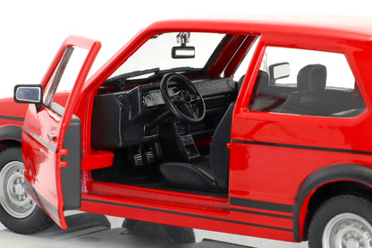 1979 Volkswagen Golf Mk1 GTI Red with Black Stripes 1/24 Diecast Model Car by Bburago