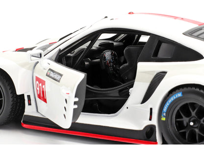 Porsche 911 RSR GT #911 White "Race" Series 1/24 Diecast Model Car by Bburago