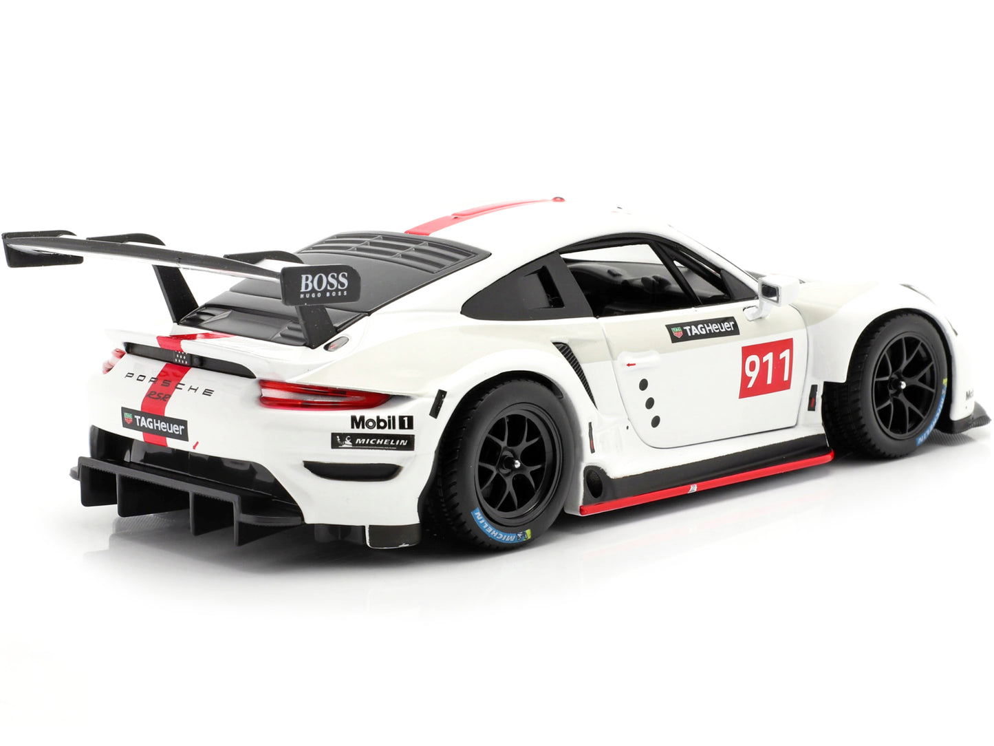 Porsche 911 RSR GT #911 White "Race" Series 1/24 Diecast Model Car by Bburago