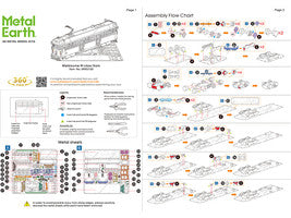 Model Kit Melbourne W-class Tram Green and Gold (Moderate Difficulty) Steel Model by Metal Earth