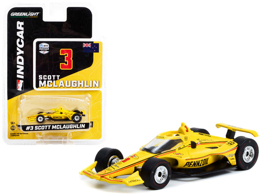 Dallara IndyCar #3 Scott McLaughlin "Pennzoil" Team Penske "NTT IndyCar Series" (2022) 1/64 Diecast Model Car by Greenlight