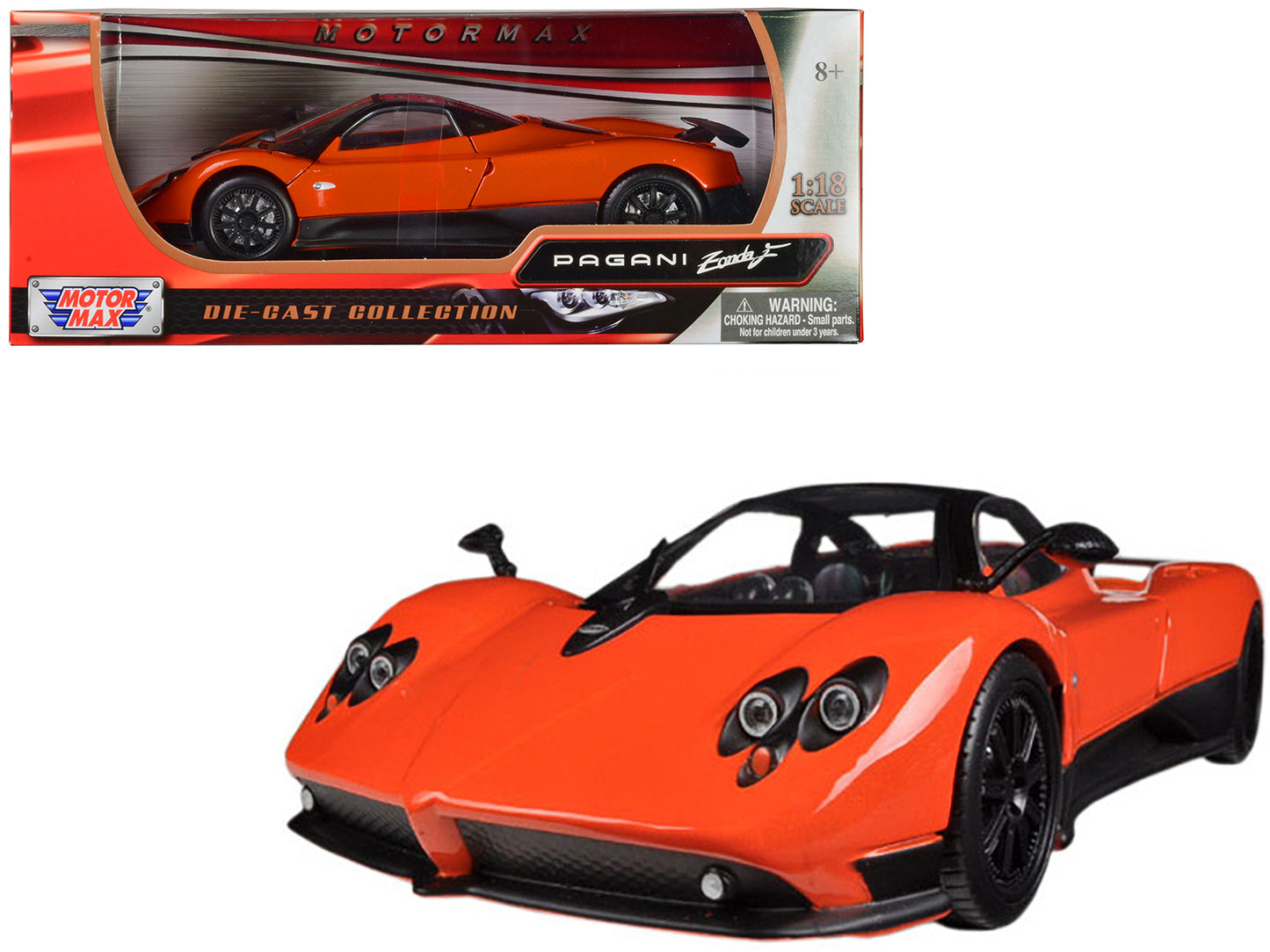 Pagani Zonda F Orange 1/18 Diecast Car Model by Motormax