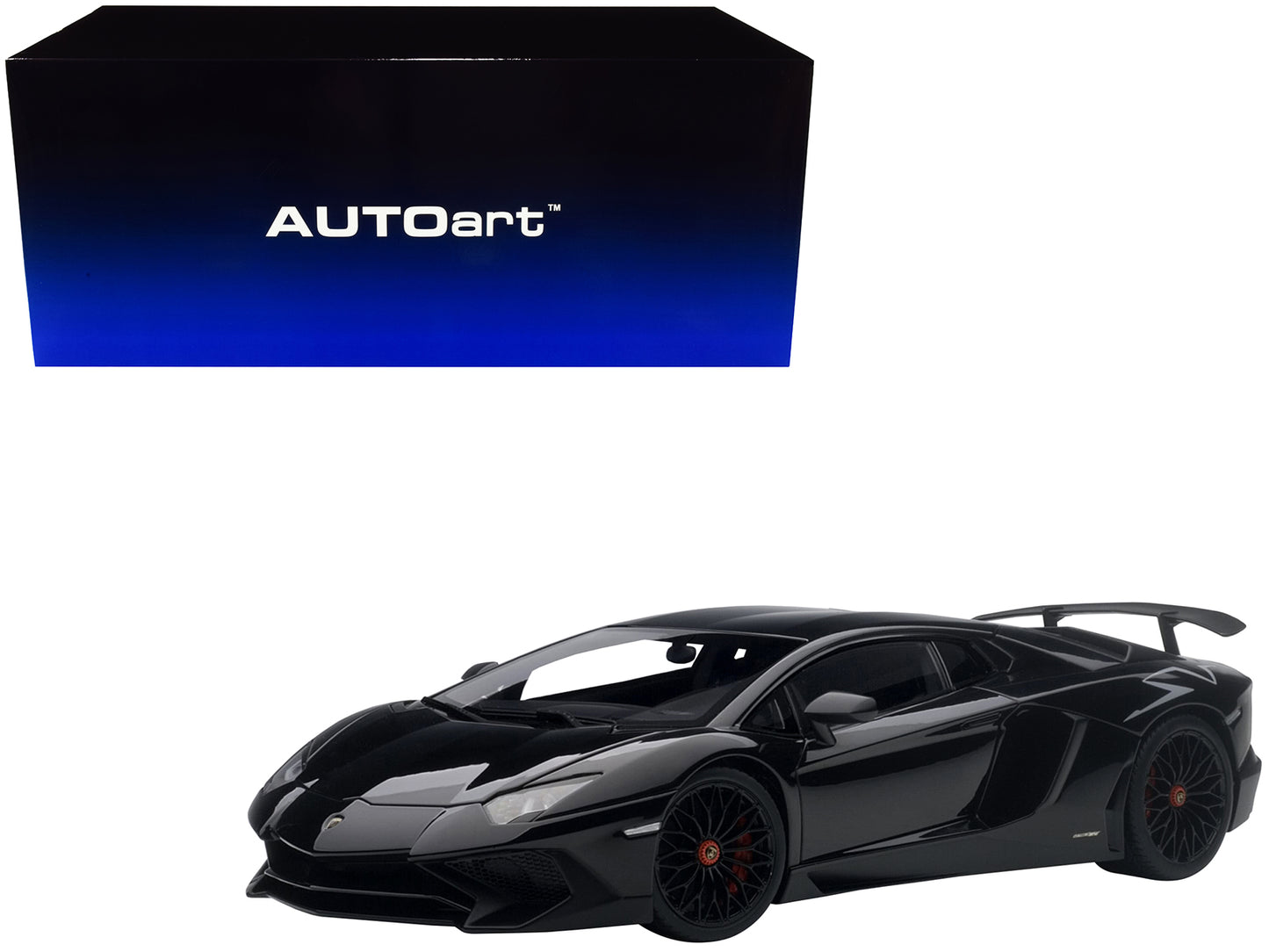 Lamborghini Aventador LP750-4 SV Nero Aldebaran/ Gloss Black 1/18 Model Car by Autoart