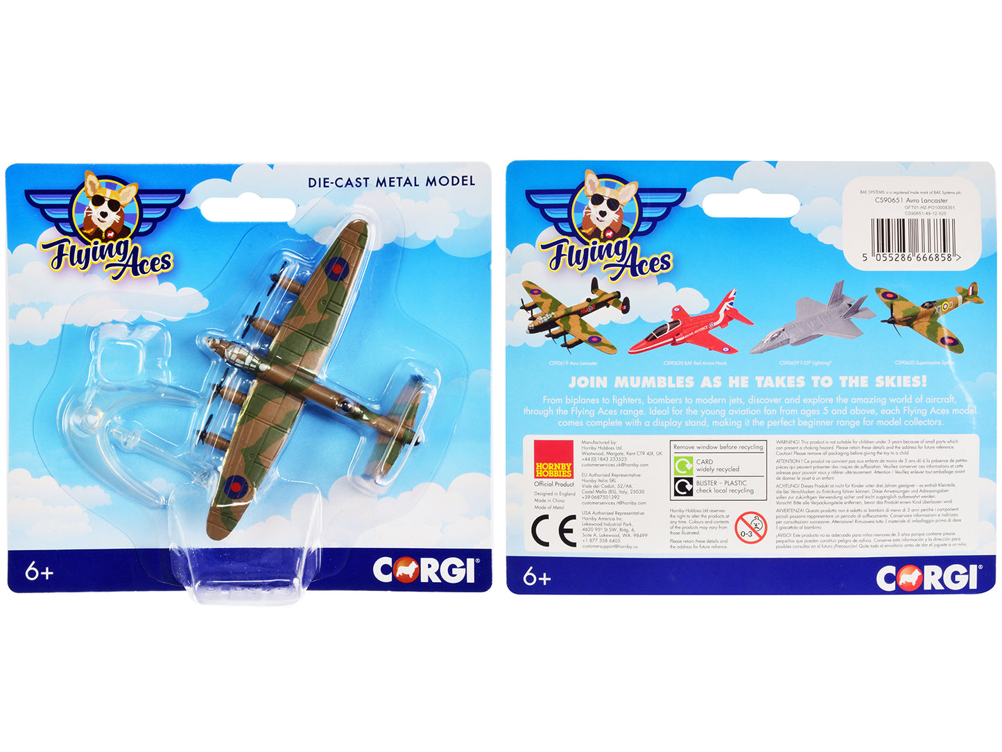 Avro Lancaster Bomber Aircraft "RAF" "Flying Aces" Series Diecast Model by Corgi