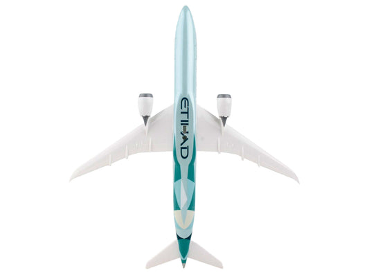 Boeing 787-10 Dreamliner Commercial Aircraft "Etihad Airways" (A6-BMH) Light Green with Tail Graphics (Snap-Fit) 1/200 Plastic Model by Skymarks