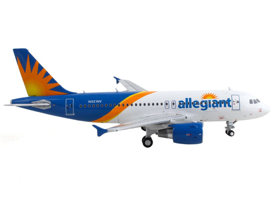 Airbus A319 Commercial Aircraft "Allegiant Air" White and Blue with Graphics 1/400 Diecast Model Airplane by GeminiJets