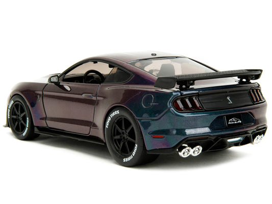 2020 Ford Mustang Shelby GT500 Dark Blue Metallic and Purple Metallic "Pink Slips" Series 1/24 Diecast Model Car by Jada