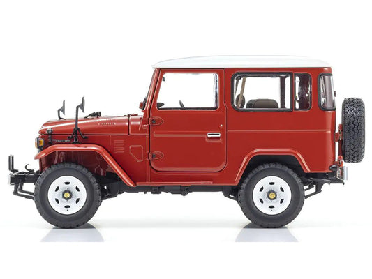 Toyota Land Cruiser 40 Van RHD (Right Hand Drive) Red with White Top 1/18 Diecast Model Car by Kyosho