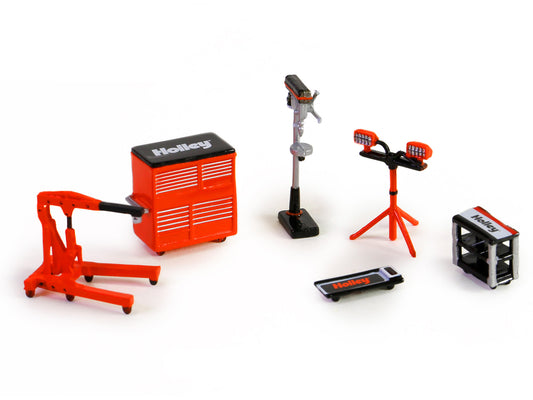 "Holley" 6 piece Shop Tools Set "Shop Tool Accessories" Series 6 1/64 Models by Greenlight