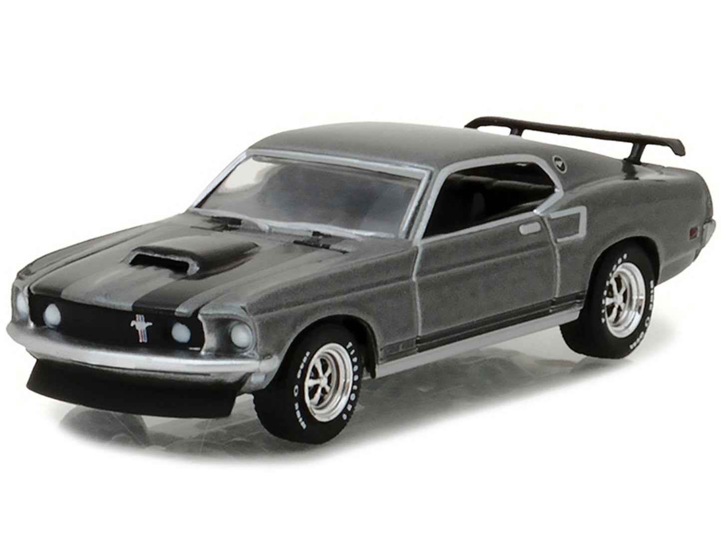 1969 Ford Mustang Boss 429 Gray Metallic with Black Stripes "John Wick" (2014) Movie "Hollywood Series" Release 18 1/64 Diecast Model Car by Greenlight