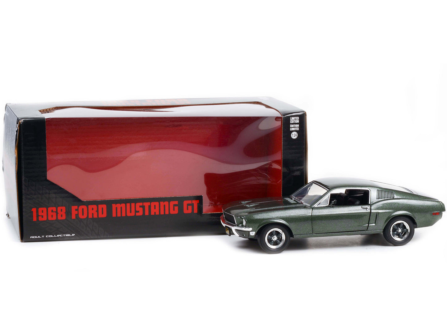 1968 Ford Mustang GT Fastback Highland Green Metallic 1/24 Diecast Model Car by Greenlight