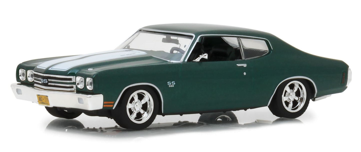 1970 Chevrolet Chevelle SS 396 Green with White Stripes "John Wick" (2014) Movie 1/43 Diecast Model Car by Greenlight