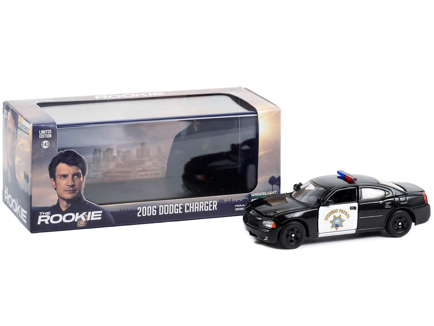 2006 Dodge Charger Police CHP (California Highway Patrol) Black "The Rookie" (2018-Current) TV Series 1/43 Diecast Model Car by Greenlight