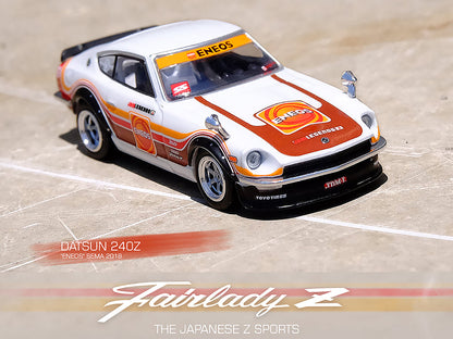 Datsun 240Z White with Stripes "Eneos" SEMA (2018) 1/64 Diecast Model Car by Inno Models