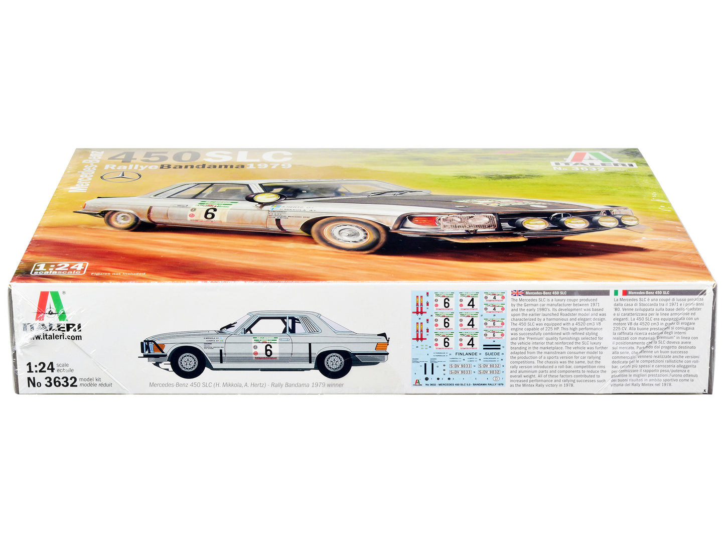 Skill 3 Model Kit Mercedes-Benz 450 SLC Winner "Rallye Bandama Ivory Coast" (1979) 1/24 Scale Model by Italeri