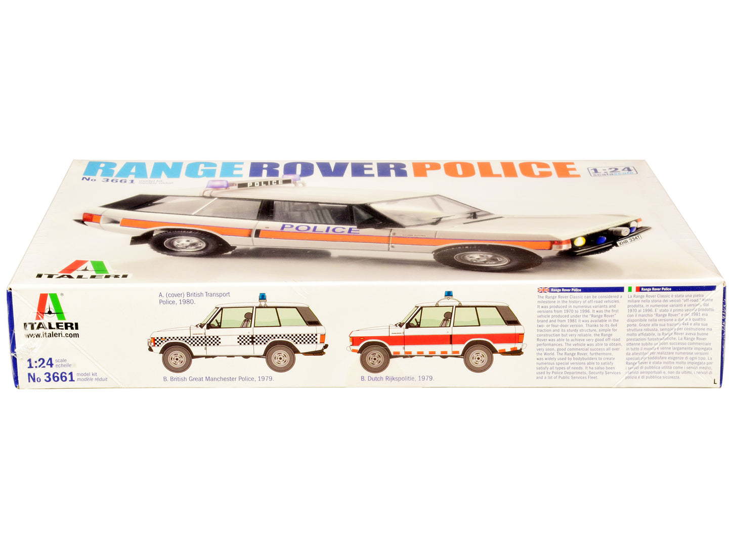 Skill 3 Model Kit Land Rover Range Rover Police 1/24 Scale Model by Italeri