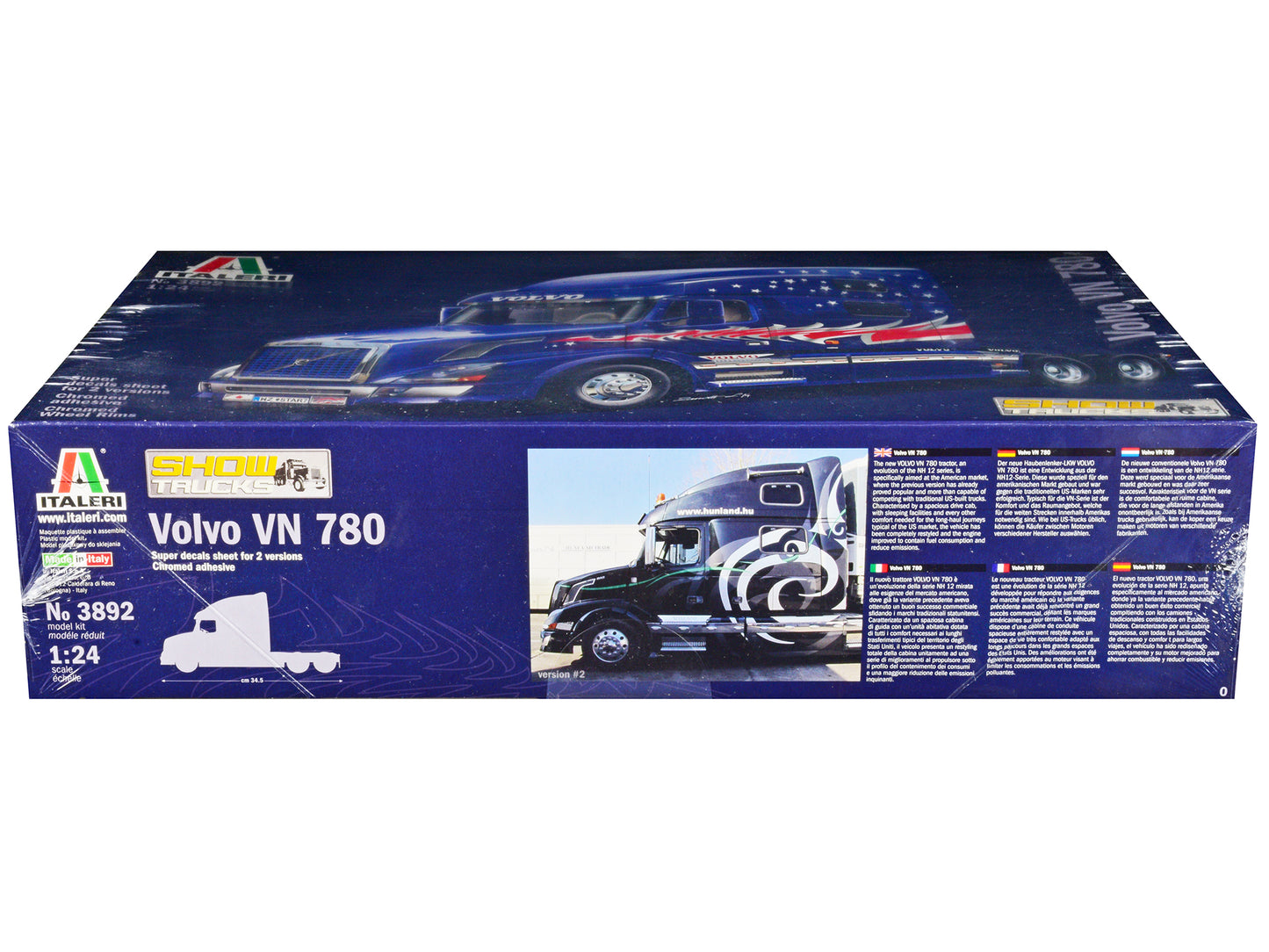 Skill 5 Model Kit Volvo VN 780 Truck Tractor "Show Trucks" 1/24 Scale Model by Italeri