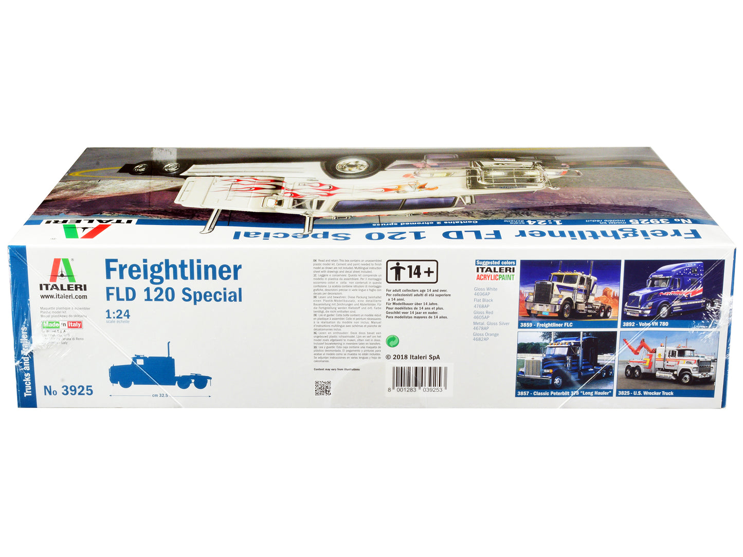 Skill 5 Model Kit Freightliner FLD 120 Special Truck Tractor 1/24 Scale Model by Italeri